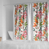 Hawaii Tropical Twist Lei Shower Curtain Hawaiian Flag Motif