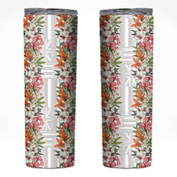 Hawaii Tropical Twist Lei Skinny Tumbler Hawaiian Flag Motif