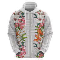 Hawaii Tropical Twist Lei Zip Hoodie Hawaiian Flag Motif LT9 - Polynesian Pride