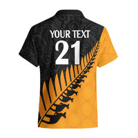 Custom Australia Wallabies and Aotearoa Rugby Hawaiian Shirt Kangaroo Black Fern Maori Gold Vibe LT9 - Polynesian Pride
