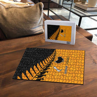 Australia New Zealand Rugby Puzzle Gold Aboriginal Wallabies and Maori Black Fern - Polynesian Pride
