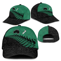 Australia New Zealand Rugby Classic Cap Green Aboriginal Wallabies and Maori Black Fern - Polynesian Pride