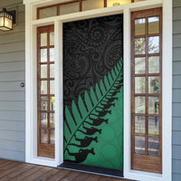 Australia New Zealand Rugby Door Cover Green Aboriginal Wallabies and Maori Black Fern - Polynesian Pride