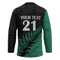 Australia New Zealand Rugby Hockey Jersey Green Aboriginal Wallabies and Maori Black Fern - Polynesian Pride