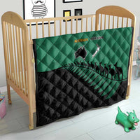 Australia New Zealand Rugby Quilt Green Aboriginal Wallabies and Maori Black Fern - Polynesian Pride