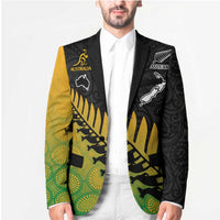 Australia New Zealand Rugby Blazer Gradient Aboriginal Wallabies and Maori Black Fern - Polynesian Pride