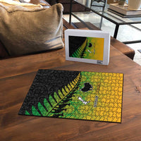Australia New Zealand Rugby Puzzle Gradient Aboriginal Wallabies and Maori Black Fern - Polynesian Pride