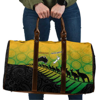 Australia New Zealand Rugby Travel Bag Gradient Aboriginal Wallabies and Maori Black Fern - Polynesian Pride