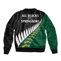 South Africa and Aotearoa Rugby Bomber Jacket Springboks Black Fern Maori Vibe LT9 - Polynesian Pride