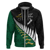 South Africa and Aotearoa Rugby Hoodie Springboks Black Fern Maori Vibe LT9 - Polynesian Pride