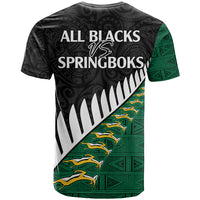South Africa and Aotearoa Rugby T Shirt Springboks Black Fern Maori Vibe LT9 - Polynesian Pride