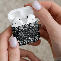 Black Hawaiian Tapa Tribal Hibiscus AirPods Case LT9 - Polynesian Pride