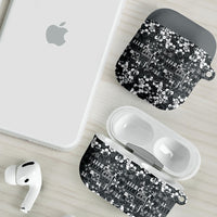Black Hawaiian Tapa Tribal Hibiscus AirPods Case LT9 - Polynesian Pride