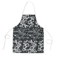 Black Hawaiian Tapa Tribal Hibiscus Apron LT9 Black - Polynesian Pride