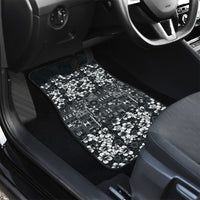 Black Hawaiian Tapa Tribal Hibiscus Car Mats LT9 - Polynesian Pride