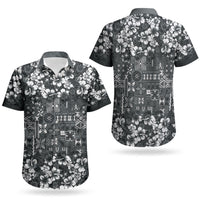 Black Hawaiian Tapa Tribal Hibiscus Couples Matching Mermaid Dress and Hawaiian Shirt LT9 - Polynesian Pride