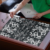 Black Hawaiian Tapa Tribal Hibiscus Puzzle