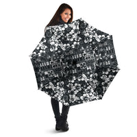 Black Hawaiian Tapa Tribal Hibiscus Umbrella LT9 - Polynesian Pride