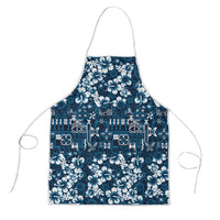 Blue Hawaiian Tapa Tribal Hibiscus Apron LT9 Blue - Polynesian Pride
