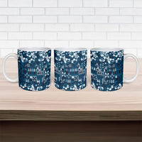 Blue Hawaiian Tapa Tribal Hibiscus Ceramic Mug LT9 - Polynesian Pride