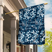 Blue Hawaiian Tapa Tribal Hibiscus Garden Flag LT9 House Flag Blue - Polynesian Pride