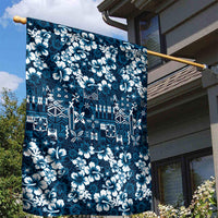 Blue Hawaiian Tapa Tribal Hibiscus Garden Flag LT9 - Polynesian Pride