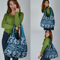 Blue Hawaiian Tapa Tribal Hibiscus Grocery Bag LT9 - Polynesian Pride