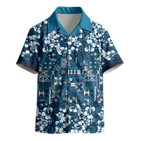 Blue Hawaiian Tapa Tribal Hibiscus Kid Hawaiian Shirt LT9 - Polynesian Pride
