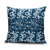 Blue Hawaiian Tapa Tribal Hibiscus Pillow Cover LT9 Blue - Polynesian Pride