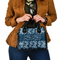 Blue Hawaiian Tapa Tribal Hibiscus Shoulder Handbag LT9 - Polynesian Pride