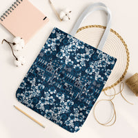Blue Hawaiian Tapa Tribal Hibiscus Tote Bag LT9 White Strap One Size Blue - Polynesian Pride