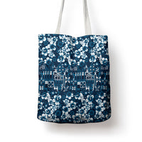 Blue Hawaiian Tapa Tribal Hibiscus Tote Bag LT9 - Polynesian Pride