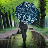 Blue Hawaiian Tapa Tribal Hibiscus Umbrella LT9 - Polynesian Pride