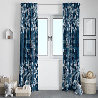 Blue Hawaiian Tapa Tribal Hibiscus Window Curtain LT9 - Polynesian Pride