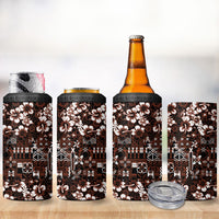 Burgundy Hawaiian Tapa Tribal Hibiscus 4 in 1 Can Cooler Tumbler LT9 - Polynesian Pride