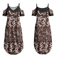 Burgundy Hawaiian Tapa Tribal Hibiscus Couples Matching Summer Maxi Dress and Hawaiian Shirt LT9 - Polynesian Pride