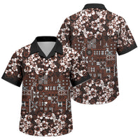 Burgundy Hawaiian Tapa Tribal Hibiscus Family Matching Short Sleeve Bodycon Dress and Hawaiian Shirt LT9 Son's Shirt Burgundy - Polynesian Pride