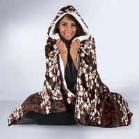 Burgundy Hawaiian Tapa Tribal Hibiscus Hooded Blanket LT9 - Polynesian Pride