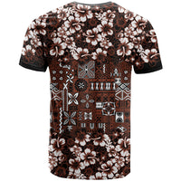 Burgundy Hawaiian Tapa Tribal Hibiscus T Shirt LT9 - Polynesian Pride