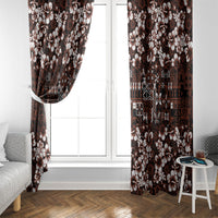 Burgundy Hawaiian Tapa Tribal Hibiscus Window Curtain LT9 - Polynesian Pride