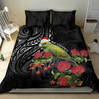Meri Kirihimete Kakapo Bedding Set Black Silver Fern Christmas Vibe LT9 - Polynesian Pride