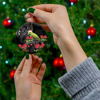 Meri Kirihimete Kakapo Ceramic Ornament Black Silver Fern Christmas Vibe