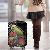 Meri Kirihimete Kakapo Luggage Cover Black Silver Fern Christmas Vibe