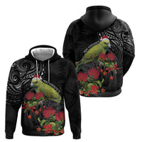 Meri Kirihimete Kakapo Zip Hoodie Black Silver Fern Christmas Vibe
