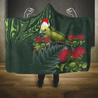 Meri Kirihimete Kakapo Hooded Blanket Green Silver Fern Christmas Vibe LT9 - Polynesian Pride