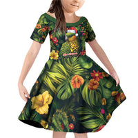 Meri Kirihimete Kakapo Family Matching Off Shoulder Short Dress and Hawaiian Shirt New Zealand Christmas with Tropical Vibe