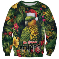 Meri Kirihimete Kakapo Sweatshirt New Zealand Christmas with Tropical Vibe LT9 Unisex Green - Polynesian Pride