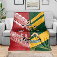 Australia-Tonga Rugby Pacific Custom Blanket The Kangaroos and Mate Ma'a Tonga