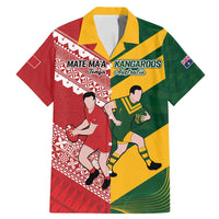 Australia-Tonga Rugby Pacific Custom Family Matching Mermaid Dress and Hawaiian Shirt The Kangaroos and Mate Ma'a Tonga