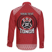 Tonga Rugby XIII Custom Family Matching Off The Shoulder Long Sleeve Dress and Hawaiian Shirt Mate Ma'a Tonga with Ngatu Pattern